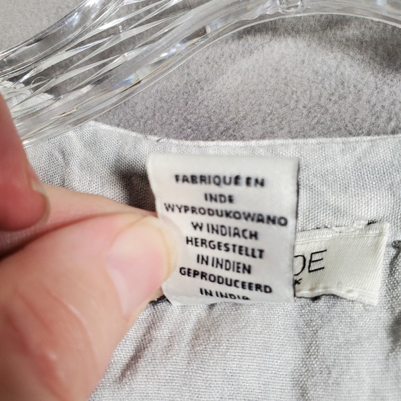 Rachel Zoe Babydoll Top Womens 1X Ivory Blue Boho Hippie Embroidered Crocheted - Picture 6 of 7